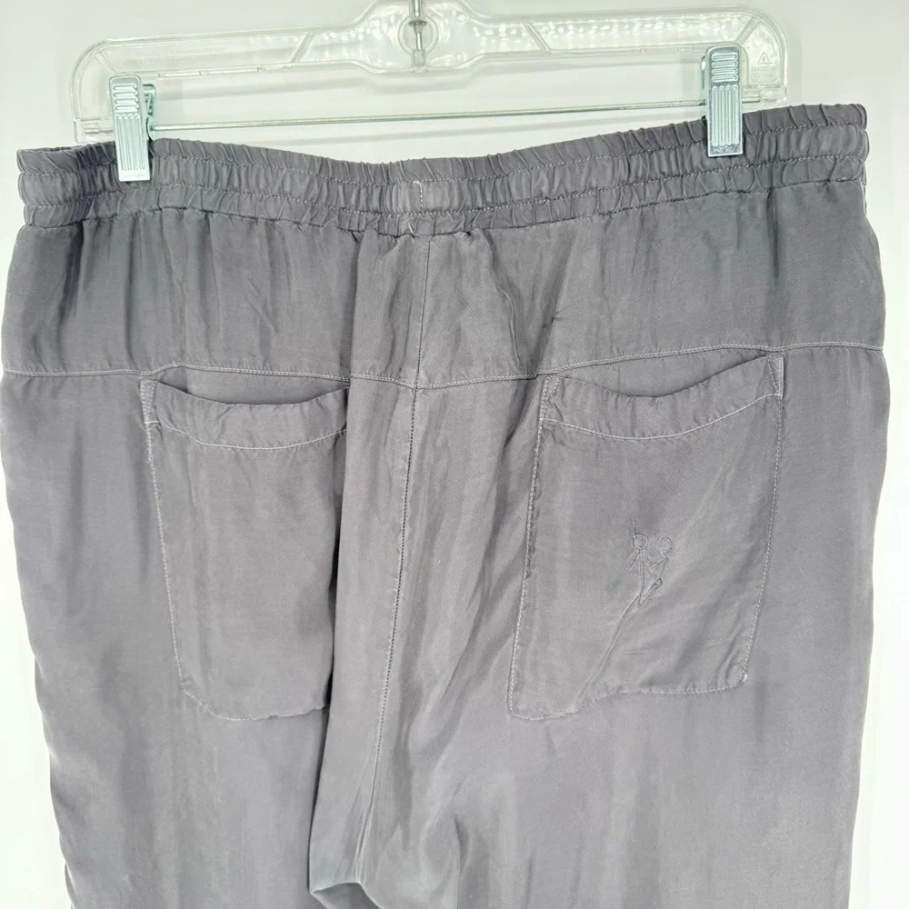 Johnny Was Ramble Pull-On Cupro Cargo Jogger Pants Grey Size‎ M Coastal Grandma